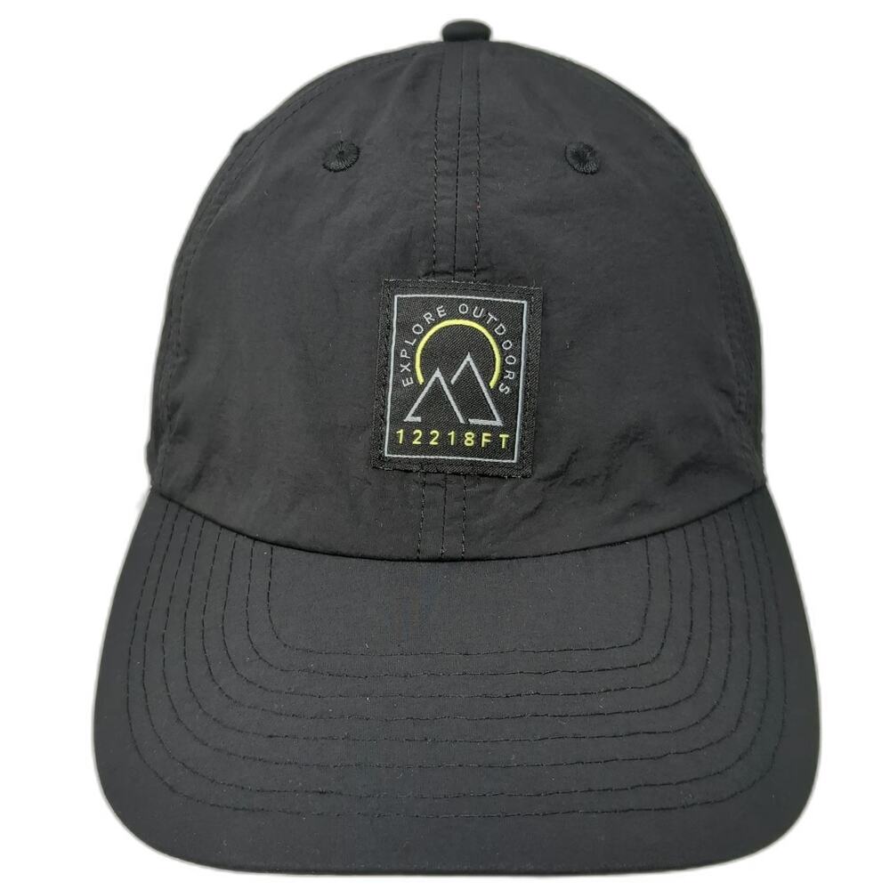 H&M Baseball Cap Black One Size Explore Outdoors Mountain Patch Slideback Hat